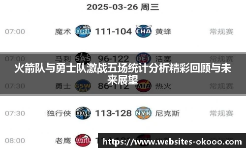 火箭队与勇士队激战五场统计分析精彩回顾与未来展望