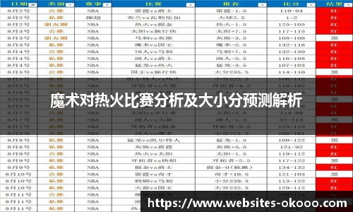 魔术对热火比赛分析及大小分预测解析